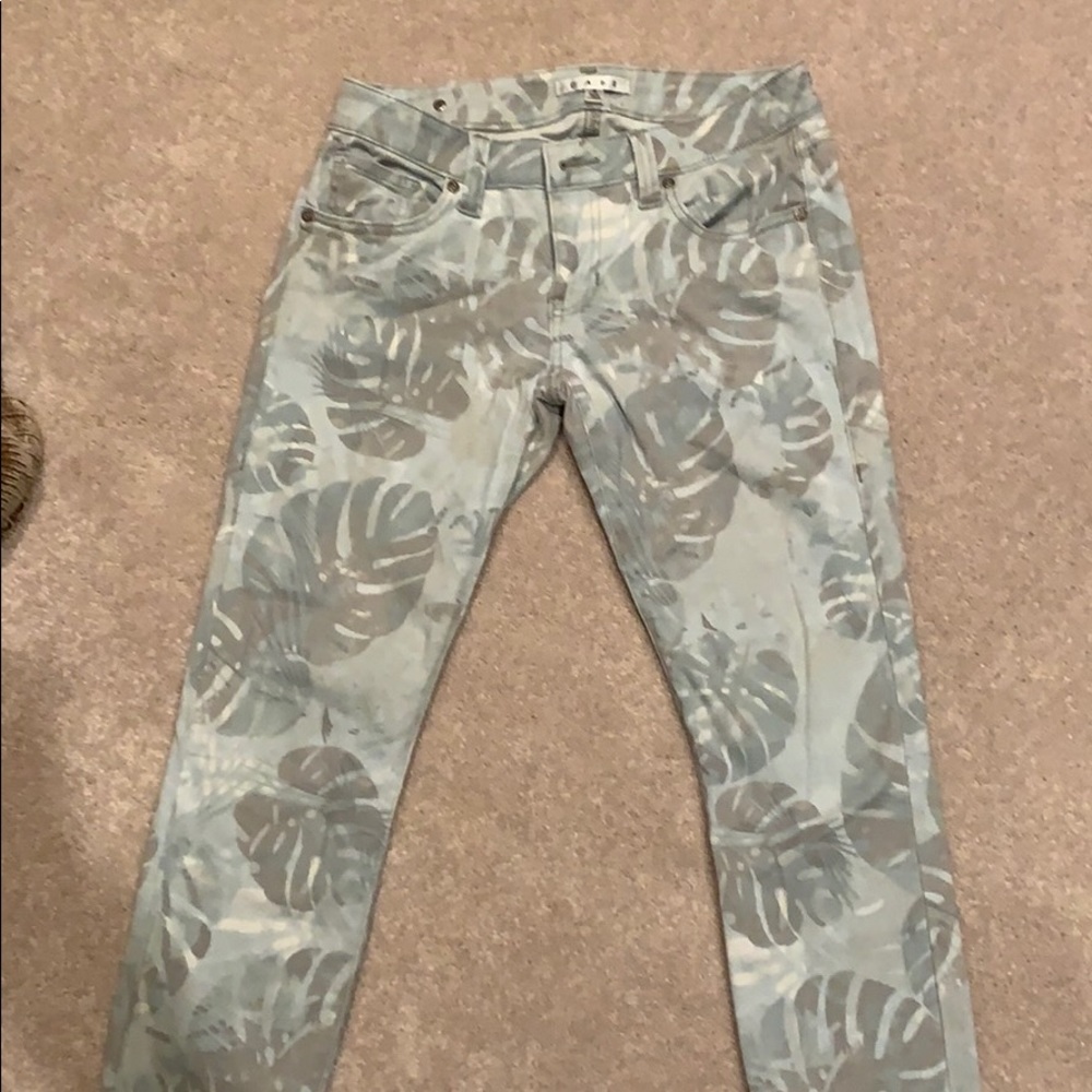 CABI palm print denim cropped jean, 2